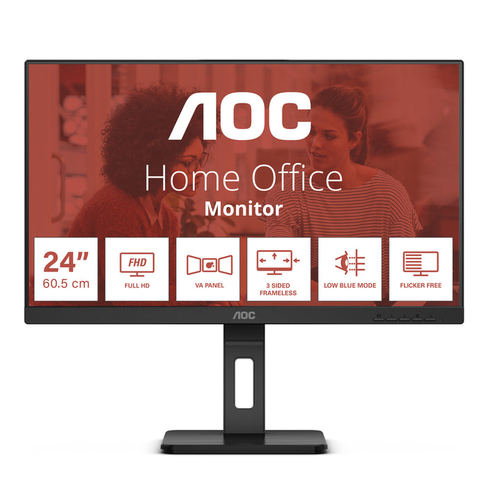 Aoc e3 24e3qaf led display 60,5 cm (23.8") 1920 x 1080 pixel full hd lcd nero