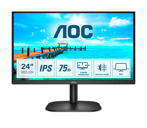 Aoc b2 24b2xda led display 60,5 cm (23.8") 1920 x 1080 pixel full hd nero