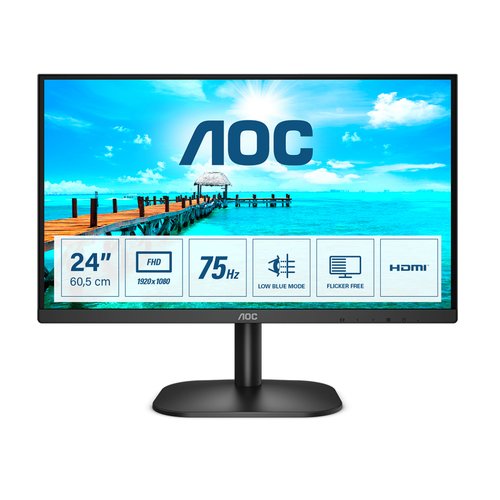 Aoc b2 24b2xhm2 monitor pc 60,5 cm (23.8") 1920 x 1080 pixel full hd lcd nero