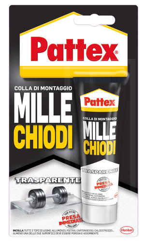 Henkel colla pattex mille chiodi trasparente  gr. 40 (blister) (12 pezzi) - Henkel