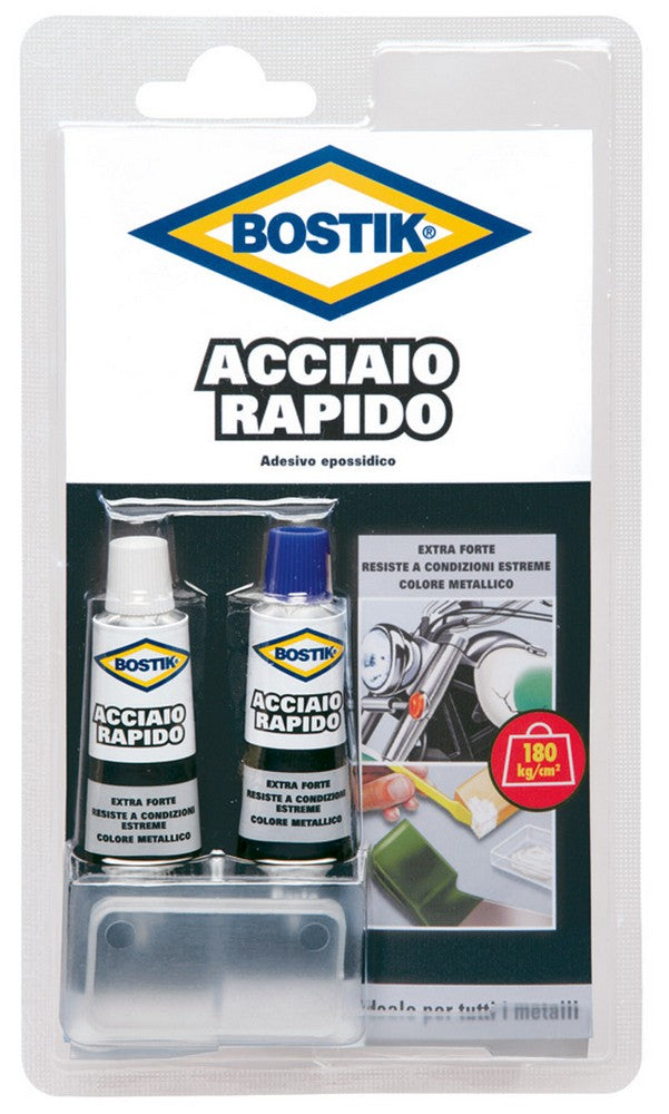 12pz colla bostik acciaio rapido blister ml. 30 (2 tub. ml. 15) vit23121