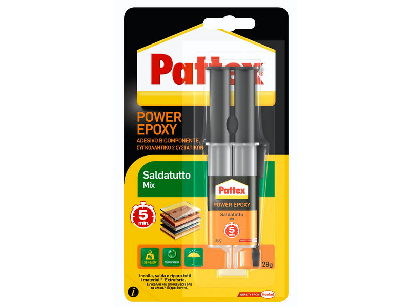 Henkel colla pattex power epoxy saldatutto mix  gr. 28 (siringa) (6 pezzi) - Henkel