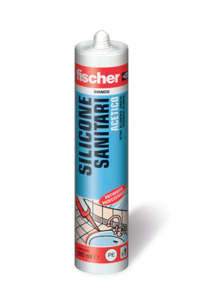 Fischer silicone acetico per sanitari  ml. 280 -  trasparente (25 pezzi) - Fischer