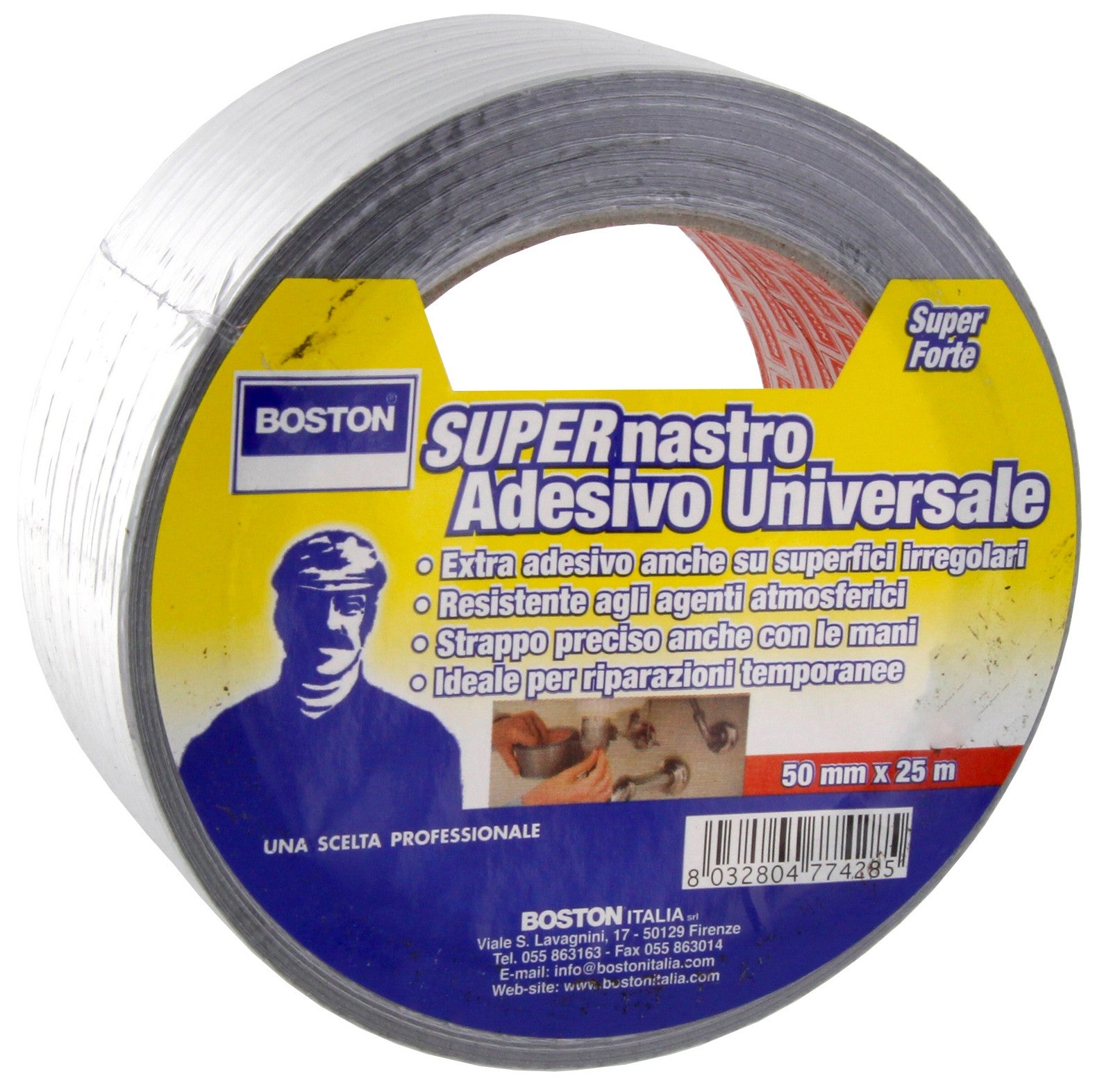 Nastro Americano Extra Forte Mm.50X25Mt Colore Silver