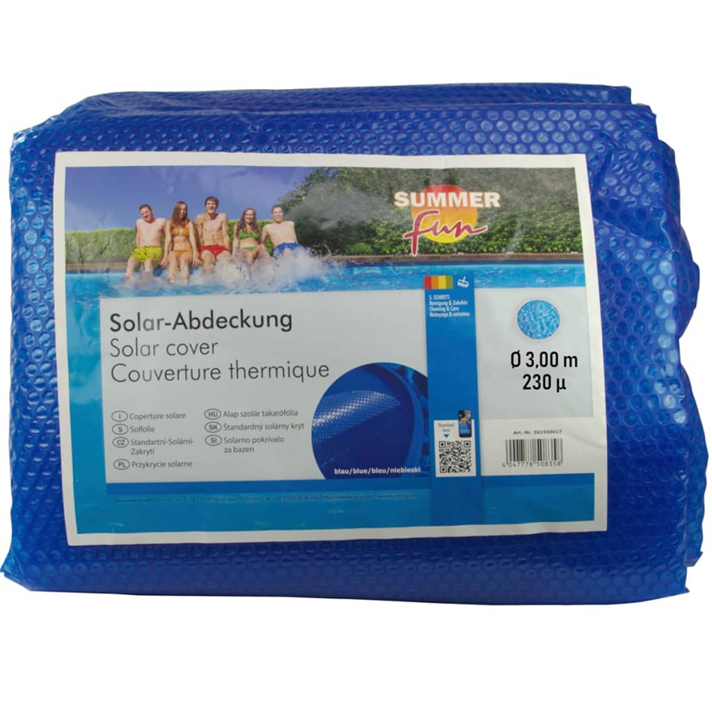 Summer Fun Copertura Solare per Piscina Rotonda 300 cm in PE Blu