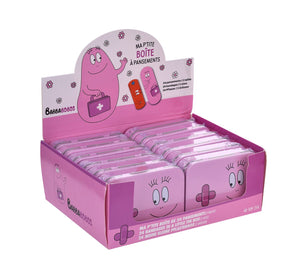 Set 12 Box Barbapapà per Bambini con 24 Cerotti Ciascuno 2 Misure in Metallo