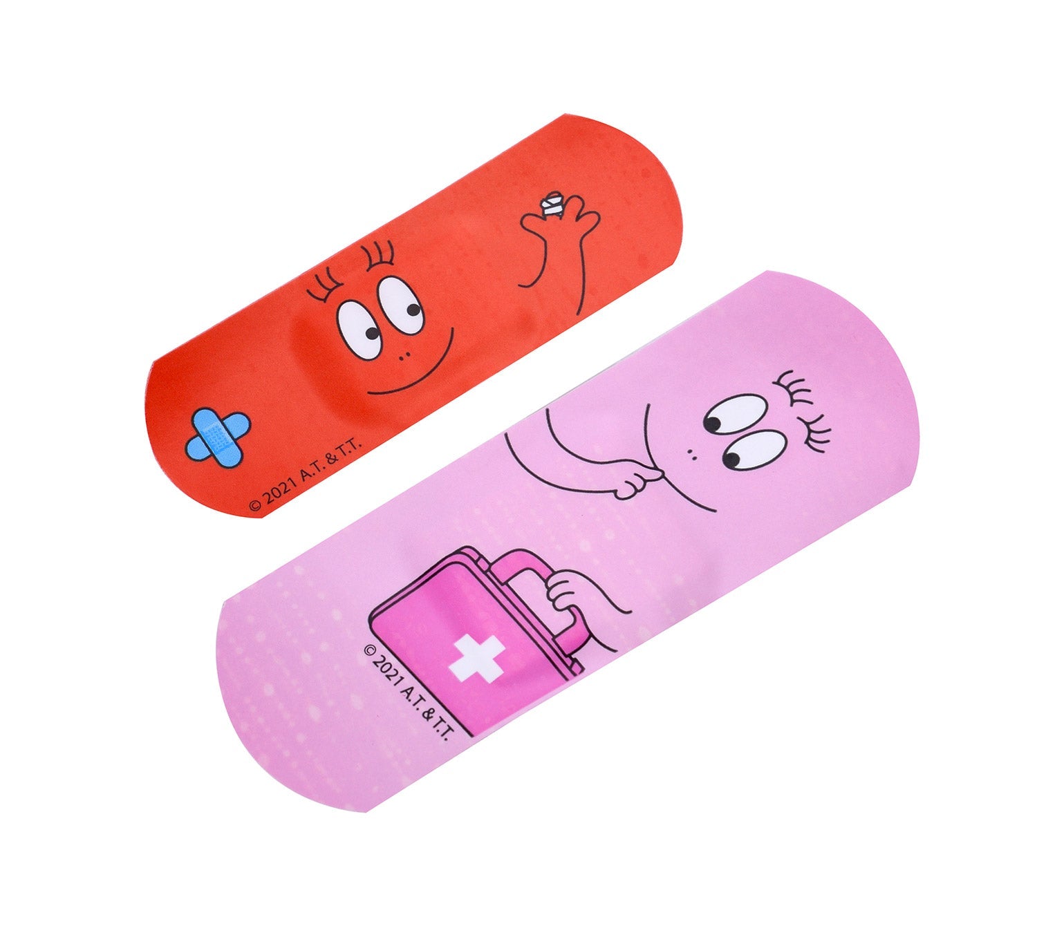 Set 12 Box Barbapapà per Bambini con 24 Cerotti Ciascuno 2 Misure in Metallo