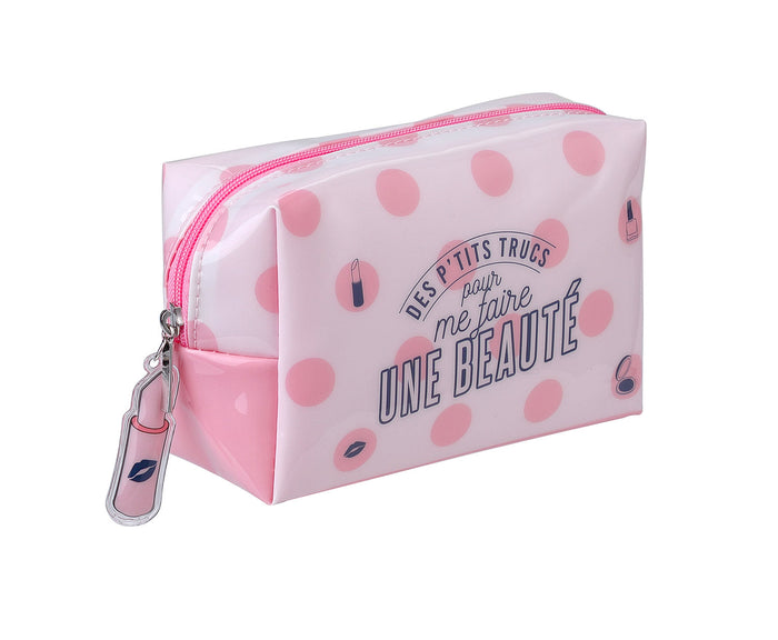 Set 12 Beauty Case per Bambini 14x6x9 cm per Trucchi da Viaggio Shiny Rosa