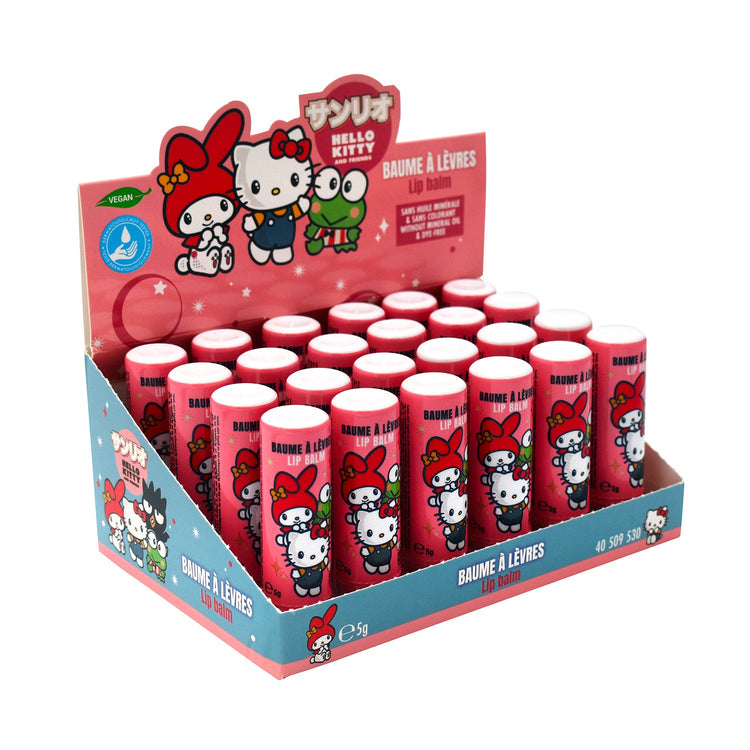 Set 24 Burro Cacao Hello Kitty per Bambini da 5 gr Gusto Fragola