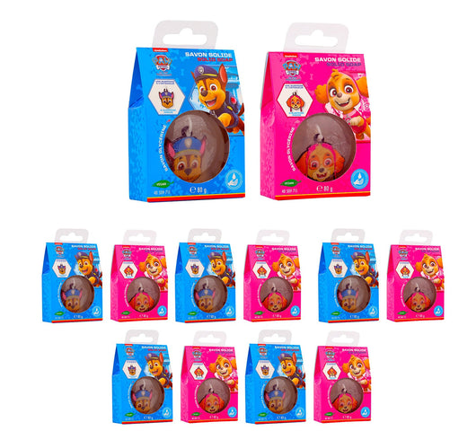 Set 12 Saponette Paw Patrol per Bambini 80 gr con  con Sorpresa Portachiavi Interno