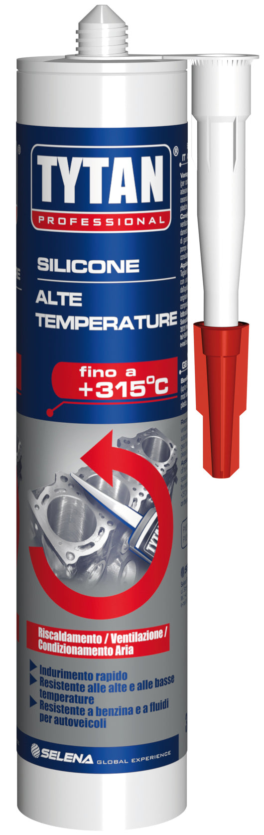 Tytan silicone alta temperatura  ml. 300 - rosso - Tytan