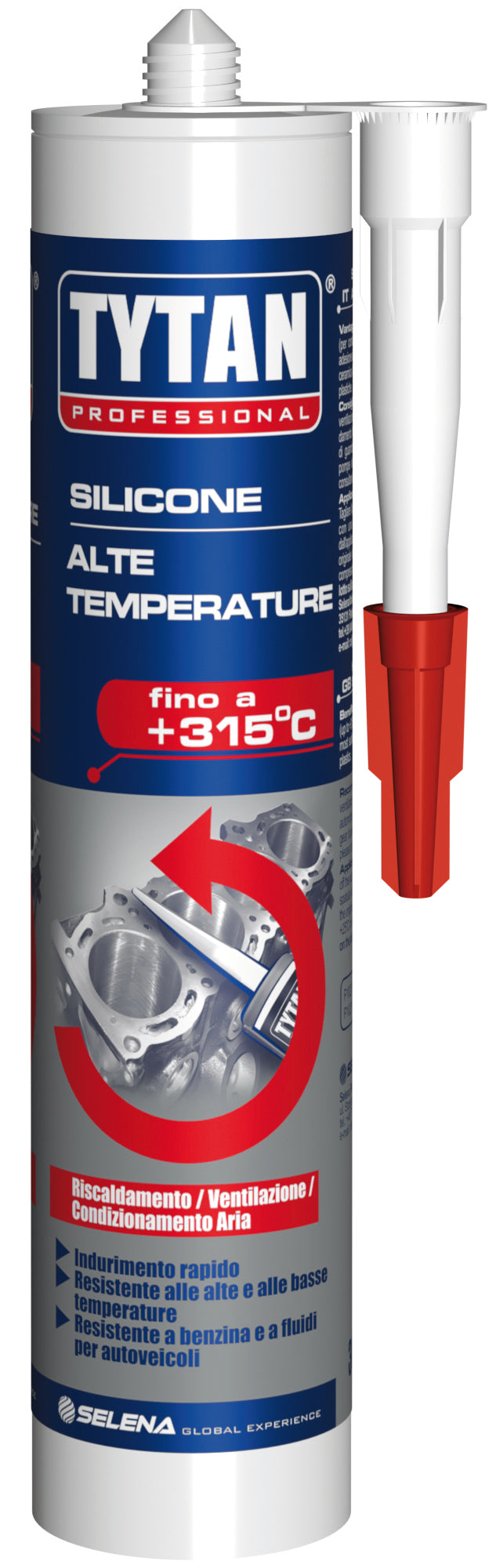 Tytan silicone alta temperatura  ml. 300 - rosso - Tytan