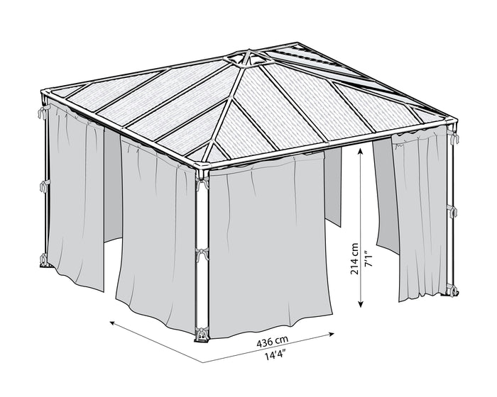 Canopia Set Di Tende Per Gazebo Palermo 4X2.2 m