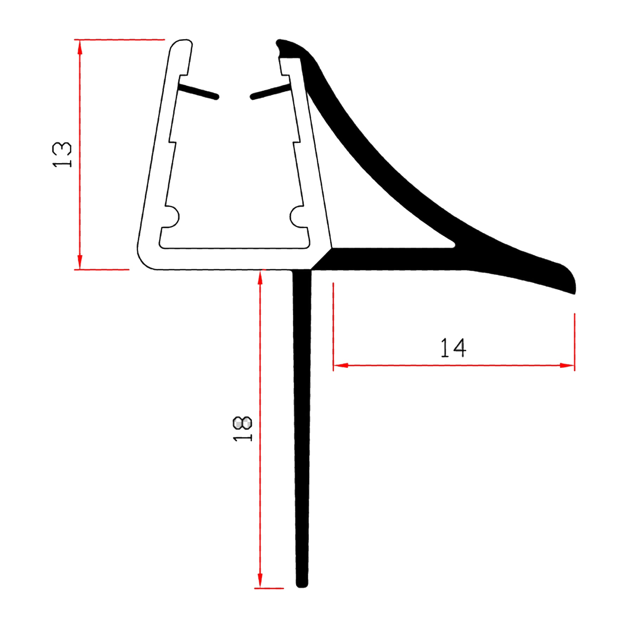 Guarnizione Per Box Doccia Con Gocciolatoio Vetro 6-8mm