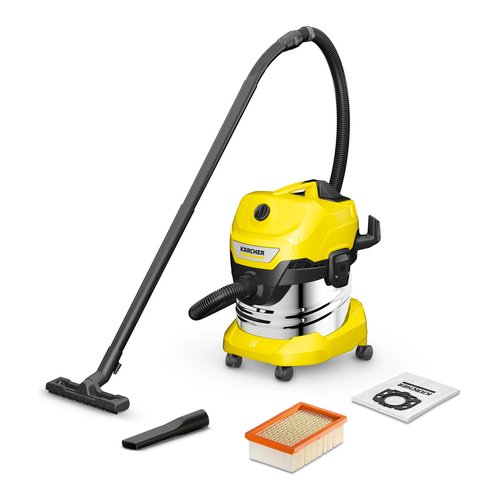 Bidone aspiratutto karcher 1 628 260 0 wd 4 s v 20 5 22 giallo e silve