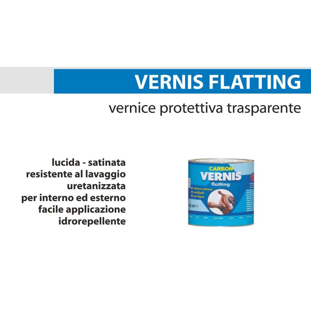 Carson Vernis Flatting VERNICE PROTETTIVA TRASPARENTE LEGNO lucida o opaca 750 ml LUCIDO