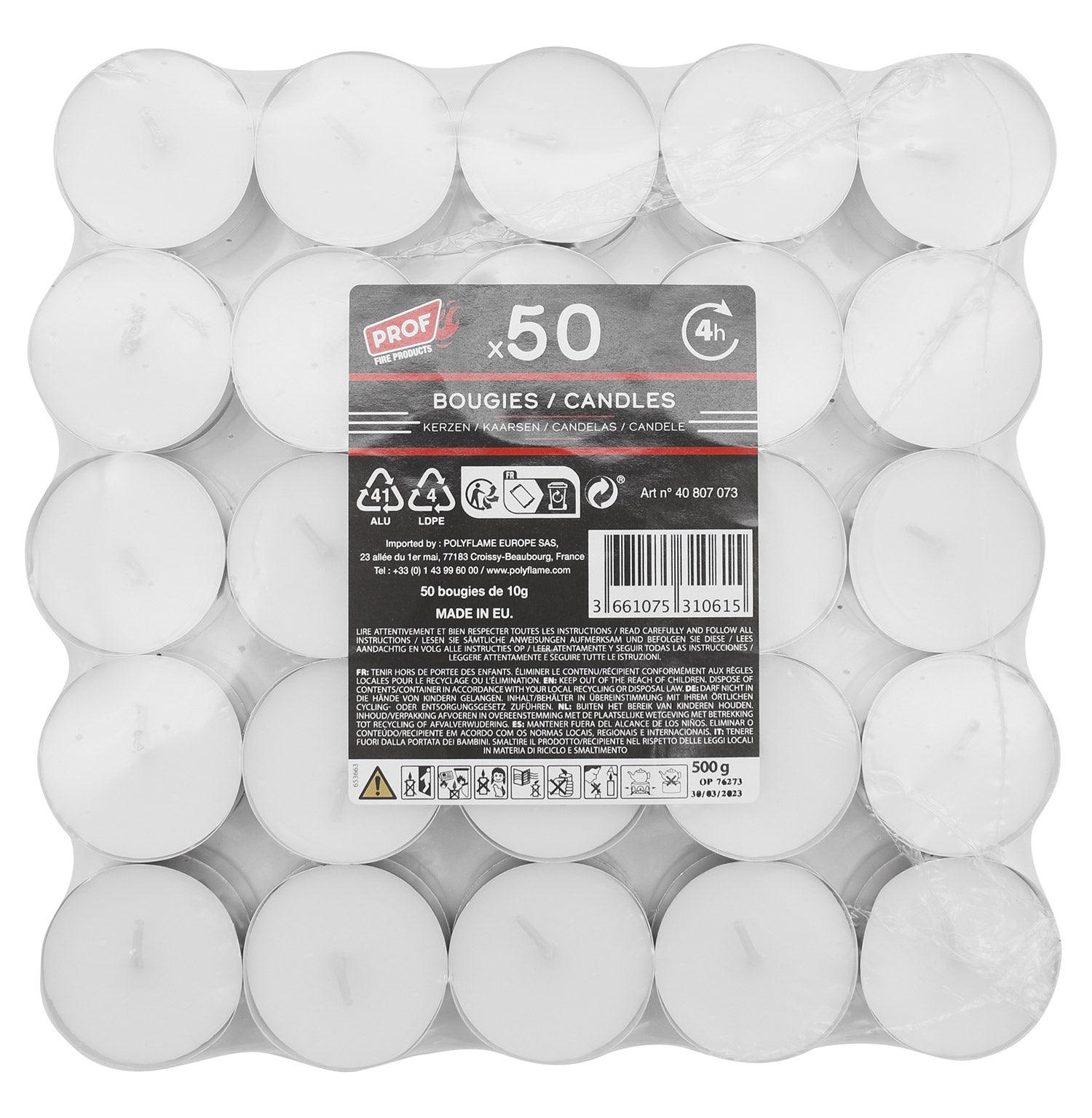 Set 800 Candele Lumino da 10gr Tielight Bianche