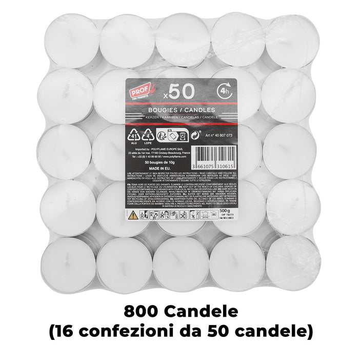 Set 800 Candele Lumino da 10gr Tielight Bianche