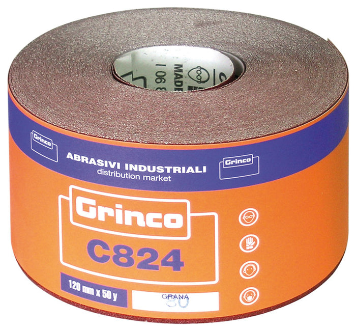 Abrasivi industriali carta abrasiva grinco c824 cm.11,5 h x 45mt. grana 80 - Abrasivi Industriali