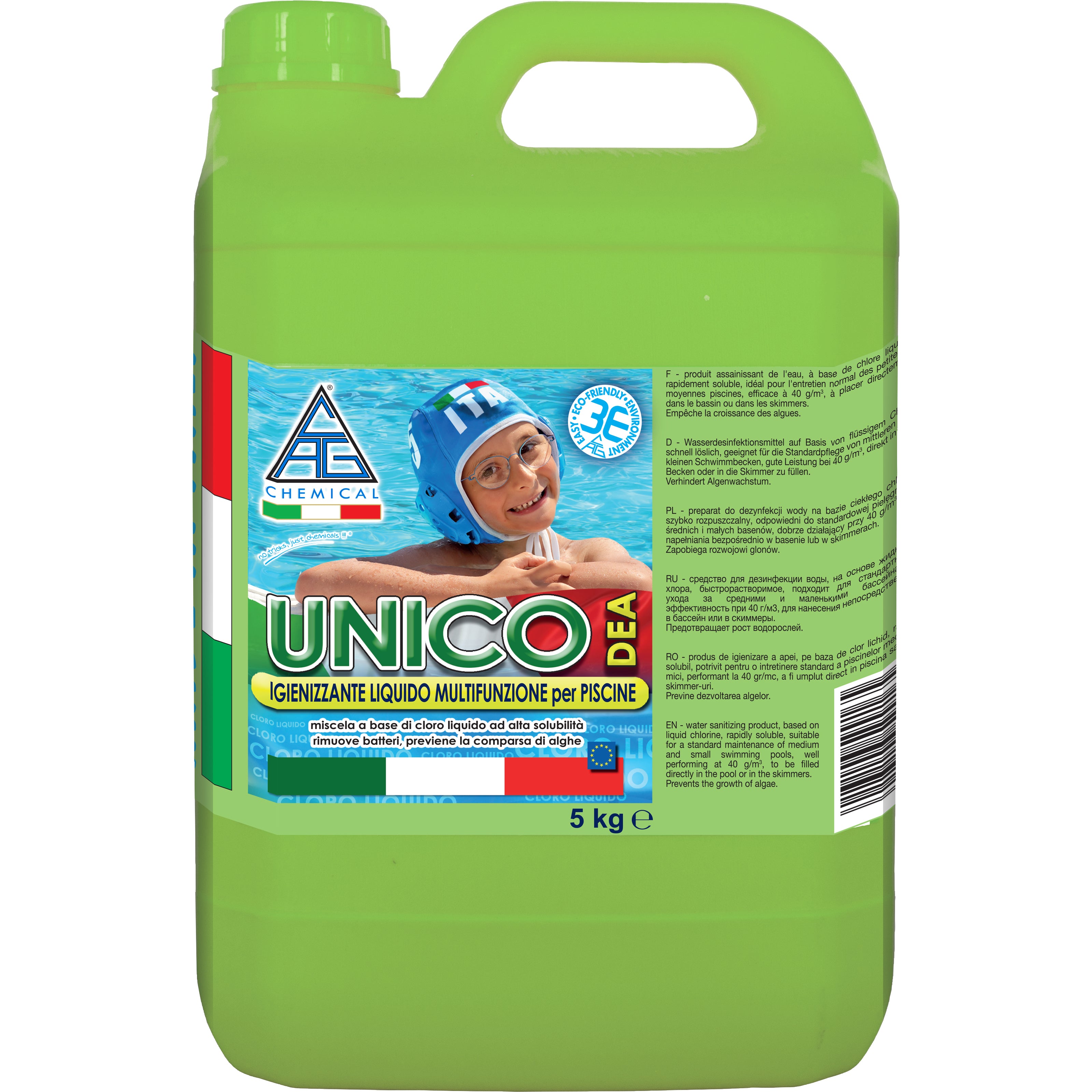 CLORO LIQUIDO MULTIFUNZIONE X PISCINE KG. 5 UNICO  PZ 1 