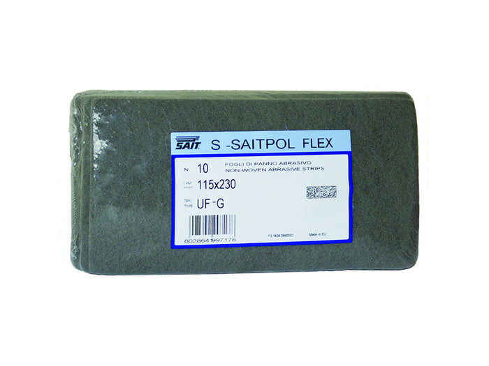 Sait foglio abrasivo scotchbrite saitpol flex mm. 115x230. tipo uf (10 pezzi) - Sait