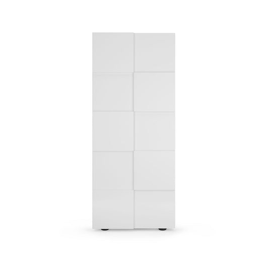 Armadio Guardaroba con Appendiabiti e Ripiani 78x31x186,5 cm Modello Dama Bianco Lucido