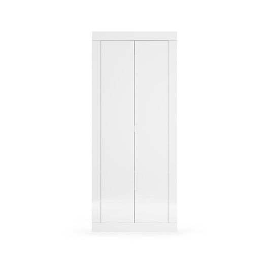 Armadio Guardaroba con Appendiabiti e Ripiani 78x34,5x186,5 cm Linea Basic Bianco Lucido