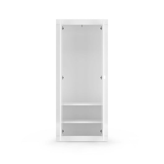 Armadio Guardaroba con Appendiabiti e Ripiani 78x34,5x186,5 cm Linea Basic Bianco Lucido