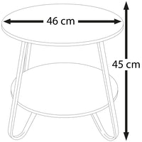 Tavolino Tavolo Moderno Design Rotondo Struttura Nera Piano Tortora Salvaspazio