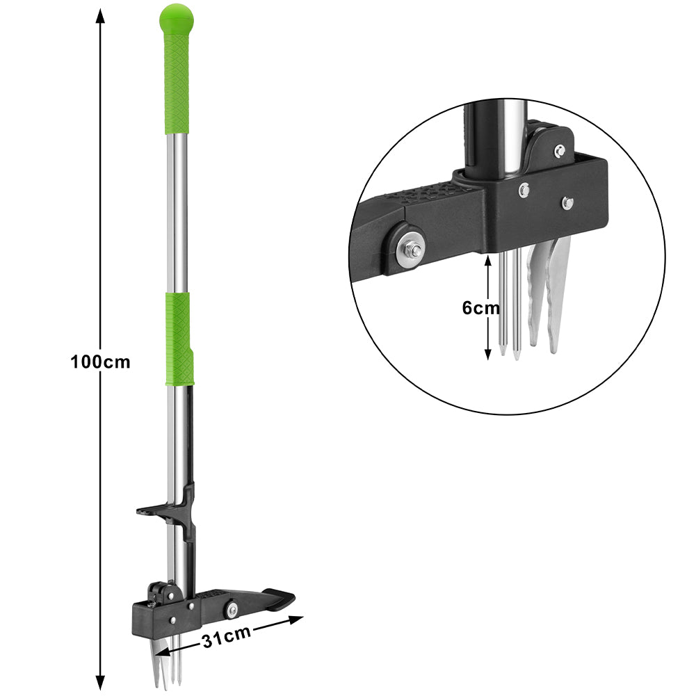 Estrattore per Erbacce con Artigli e Pedale Acciaio Inox per Giardino Fai da Te