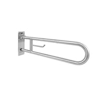 Barra per disabili maniglione ribaltabile portarotolo inox lucido 80 cm nofer