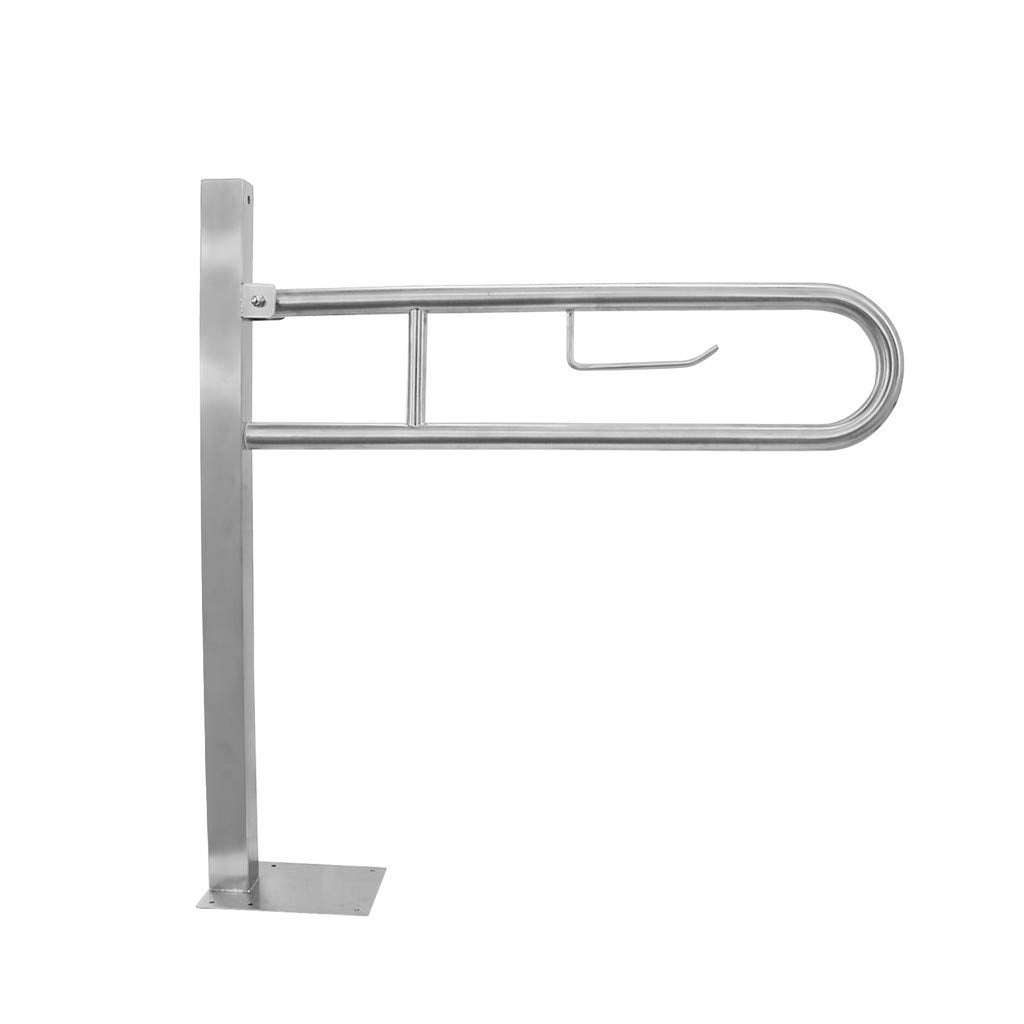 Barra pavimento disabili maniglione ribaltabile inox lucido nofer 15064.b