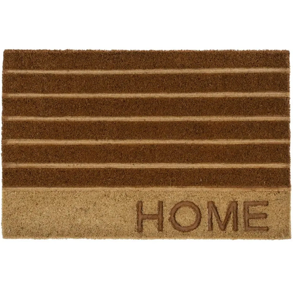 Tappeto Zerbino Rettangolare Home In Fibra Di Cocco 60 x 40 cm Beige e Marrone