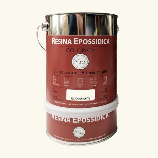 Resina Epossidica Colorata Satinata Fleur ad Alta Resistenza ad Acqua Inodore Colore: Chalk White