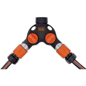 Raccordo Rubinetto Doppio Connettore 2 Vie 3/4 Pollici con Blocco Acqua Black & Decker