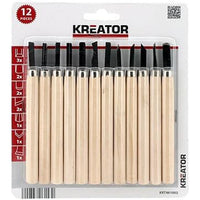 SET 12 PZ SGORBIE PER INTAGLIO SCALPELLI UTENSILI LEGNO FALEGNAME KREATOR KRT461002