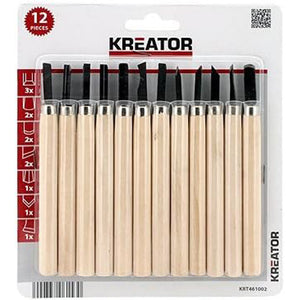 SET 12 PZ SGORBIE PER INTAGLIO SCALPELLI UTENSILI LEGNO FALEGNAME KREATOR KRT461002