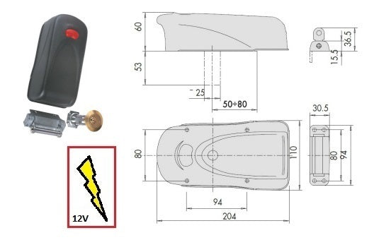 CISA SERRATURA 1A610-000 ELETTRIKA APPL.X LEGNO