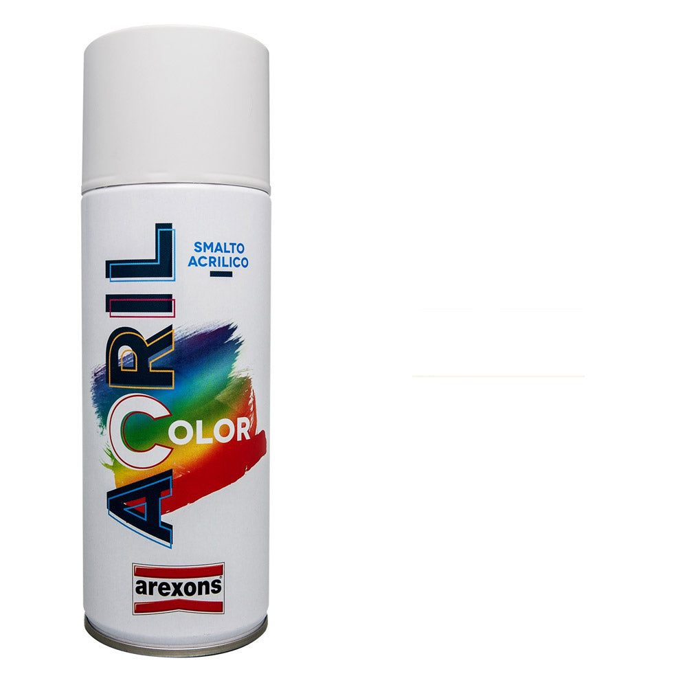 Smalto Spray Acricolor Vernice Acrilica per Metallo Legno Muro Interno Esterno Colore: Bianco