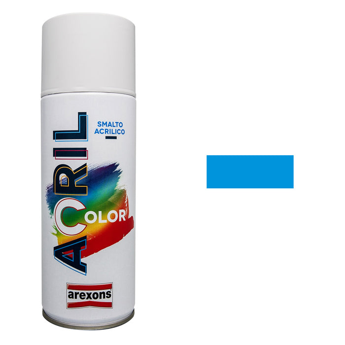 Smalto Spray Acricolor Vernice Acrilica per Metallo Legno Muro Interno Esterno Colore: Blu Chiaro