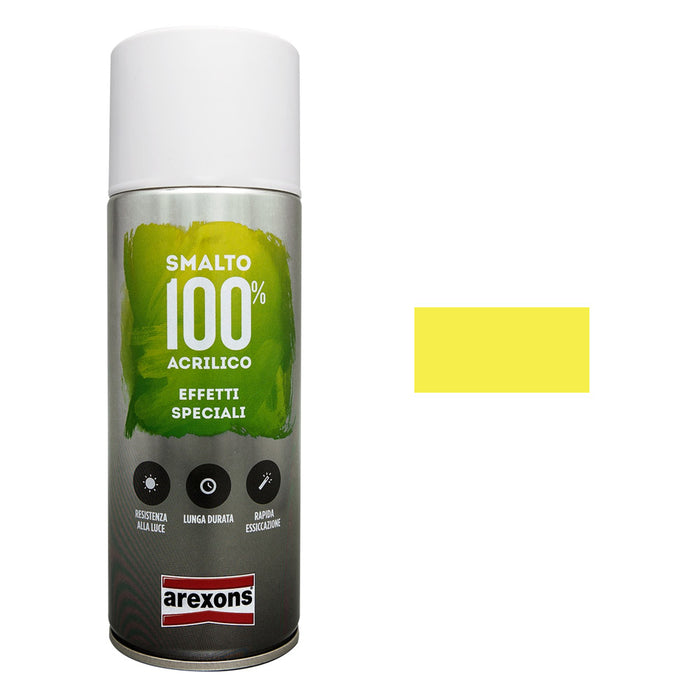 Smalto Spray Fluorescente Vernice Pittura 100% Acrilico Arexons Colore: Giallo