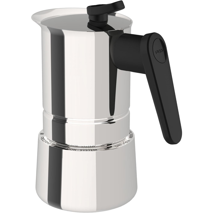 Caffettiera Moka 4 Tazze in Acciaio Inox Macchinetta Caffe per Induzione Pedrini