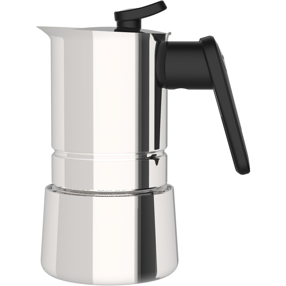 Caffettiera Moka 4 Tazze in Acciaio Inox Macchinetta Caffe per Induzione Pedrini