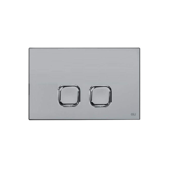 Placca plain cassetta incasso doppio scarico slim cromo 070827 Oli