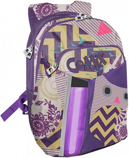 Zaino Organizzato Viola Comix Flash 3 tasche Chiusura Zip effetto Nylon