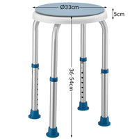 Sgabello da Doccia Seduta Girevole Sedia Bagno Piedini Regolabili Antiscivolo