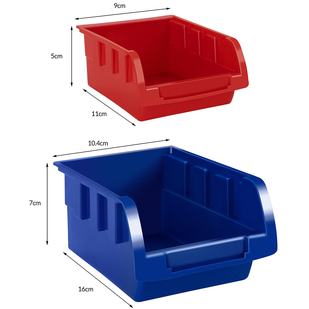 Pannello Da Parete Con 16 Box Portautensili Contenitori Attrezzi Officina Garage