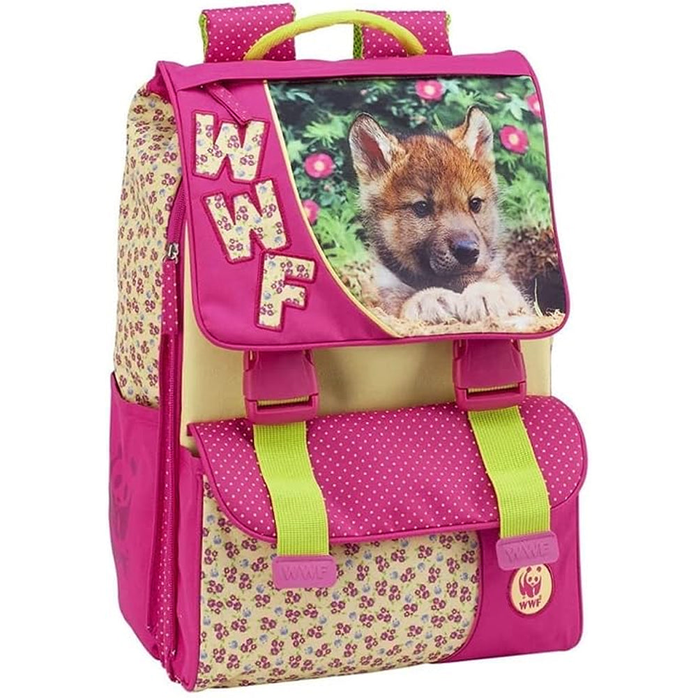 Zaino WWF Girl Floreale Estensibile con Gadget Borraccia Zainetto Scuola Ragazze