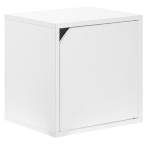 Mensola Cubo con 1 Anta Libreria da Parete Scaffale Bianco 35x35 Design Moderno