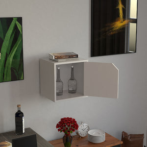 Mensola Cubo con 1 Anta Libreria da Parete Scaffale Bianco 35x35 Design Moderno